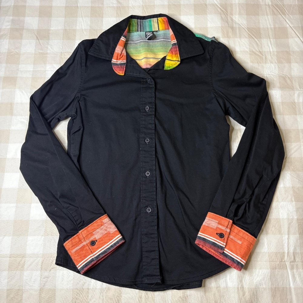 THUNDERBIRD BRAND Womens Long Sleeve Serape Button Down